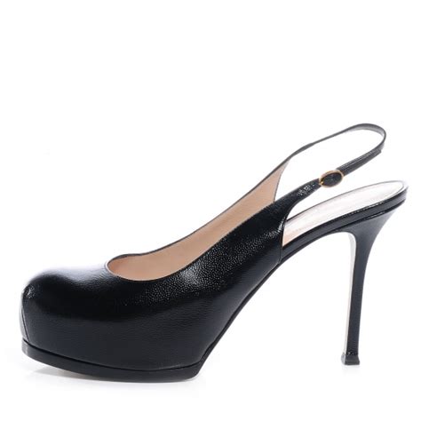 SAINT LAURENT Vernigolf Tribtoo 80 Slingback Pumps Nero 42 